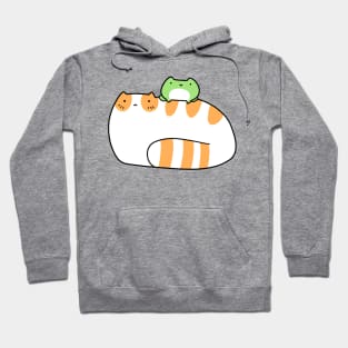 Tabby Cat and Frog Hoodie